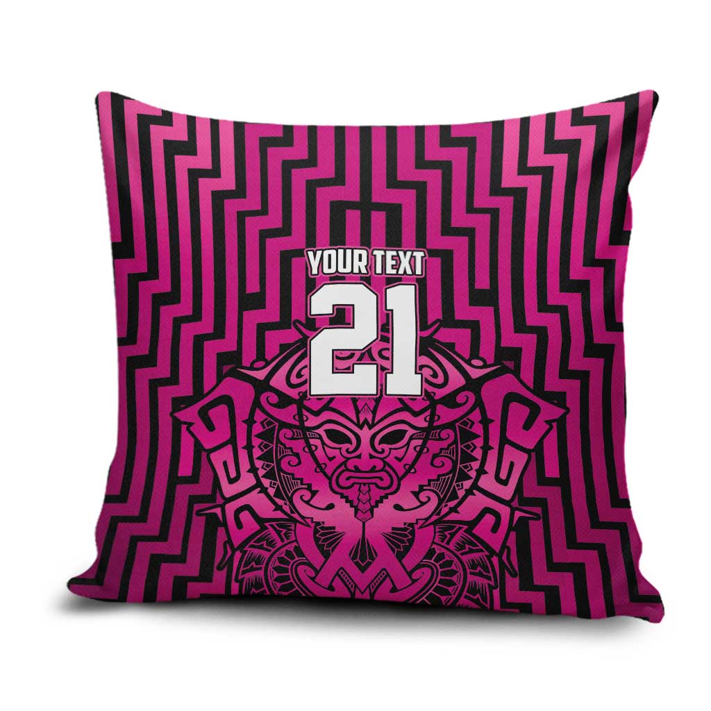 Custom Basketball New Zealand Pillow Cover Pink Maori Ta Moko Indigenous - Polynesian Pride
