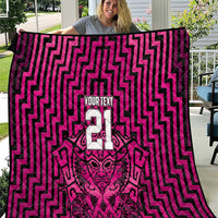 Custom Basketball New Zealand Quilt Pink Maori Ta Moko Indigenous - Polynesian Pride