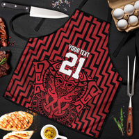 Custom Basketball New Zealand Apron Red Maori Ta Moko Indigenous - Polynesian Pride