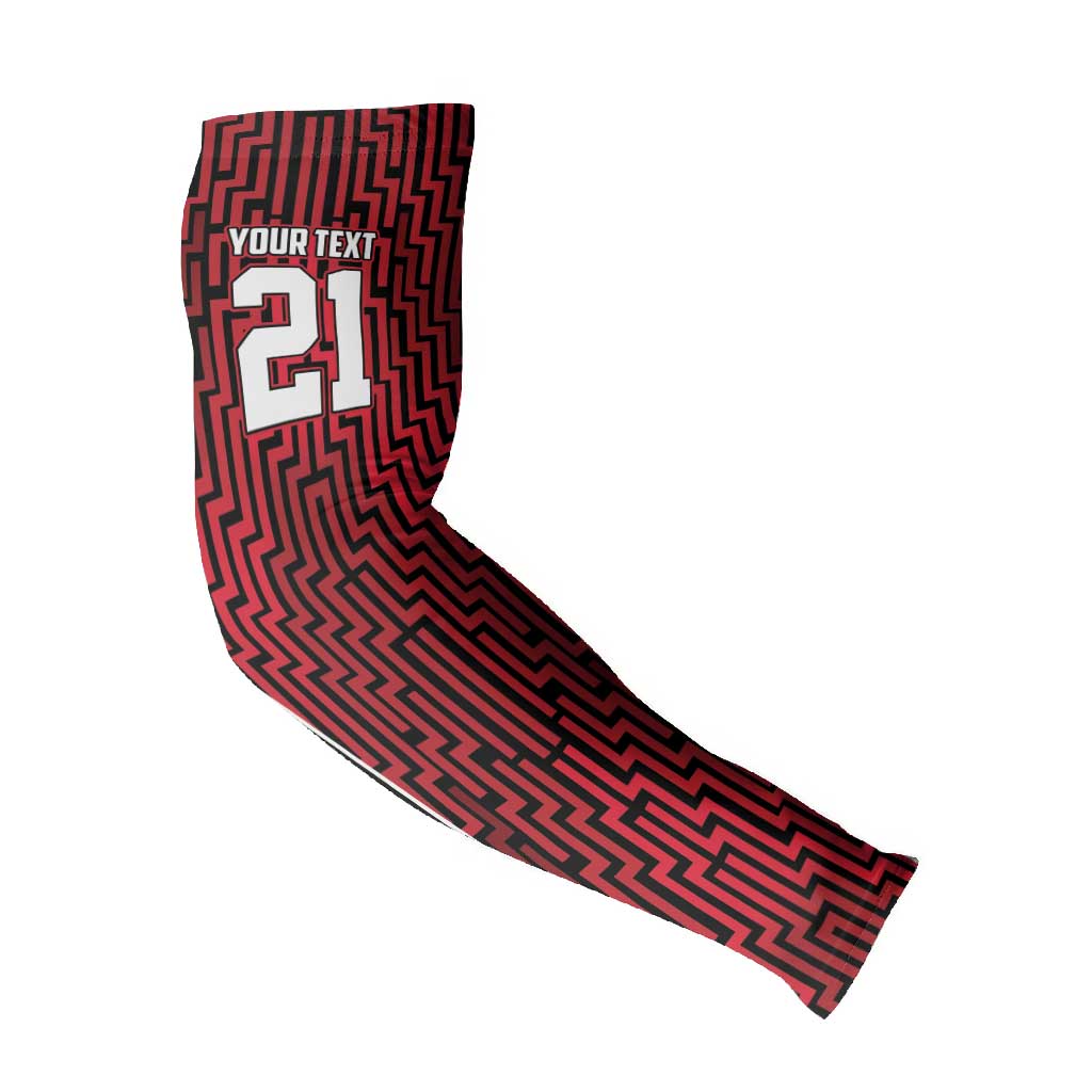 Custom Basketball New Zealand Arm Sleeves Red Maori Ta Moko Indigenous - Polynesian Pride