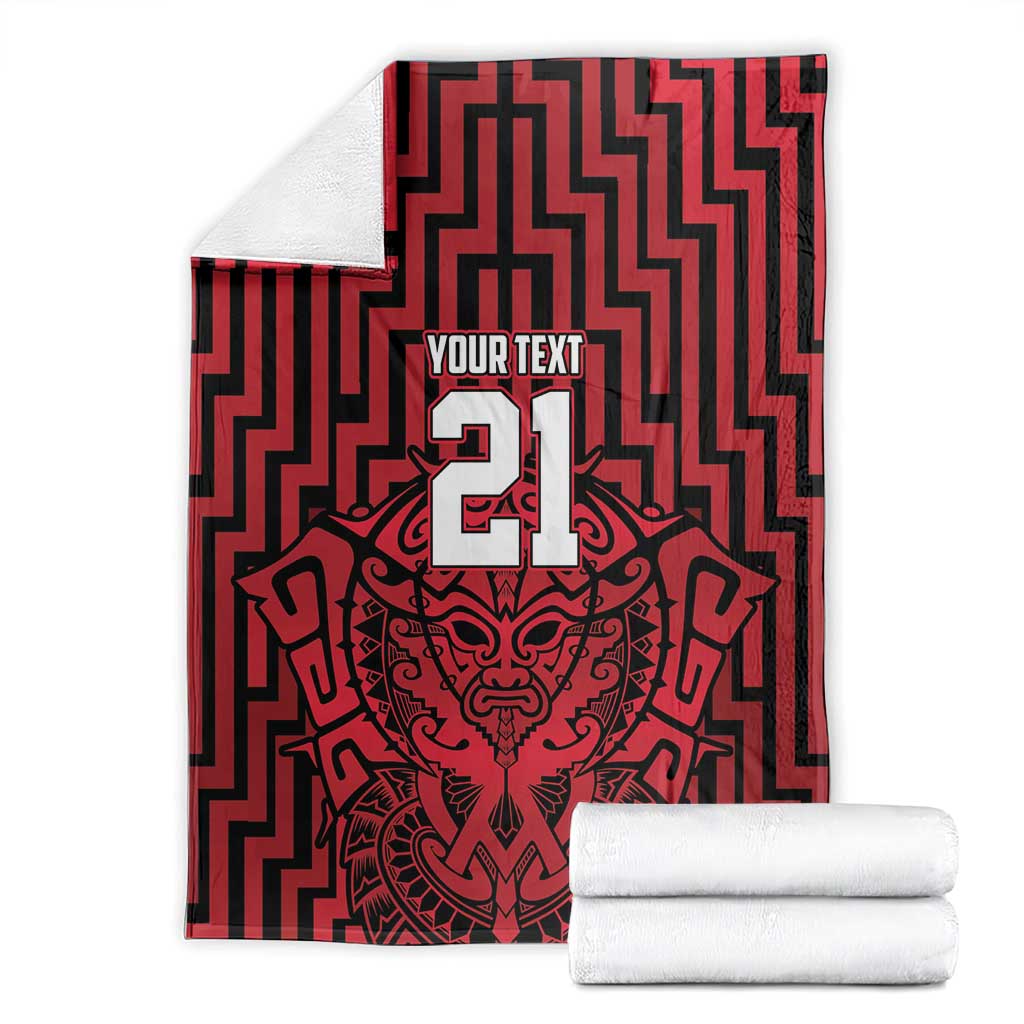 Custom Basketball New Zealand Blanket Red Maori Ta Moko Indigenous - Polynesian Pride