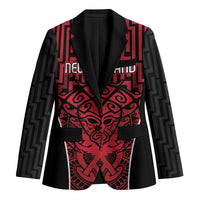 Custom Basketball New Zealand Blazer Red Maori Ta Moko Indigenous - Polynesian Pride