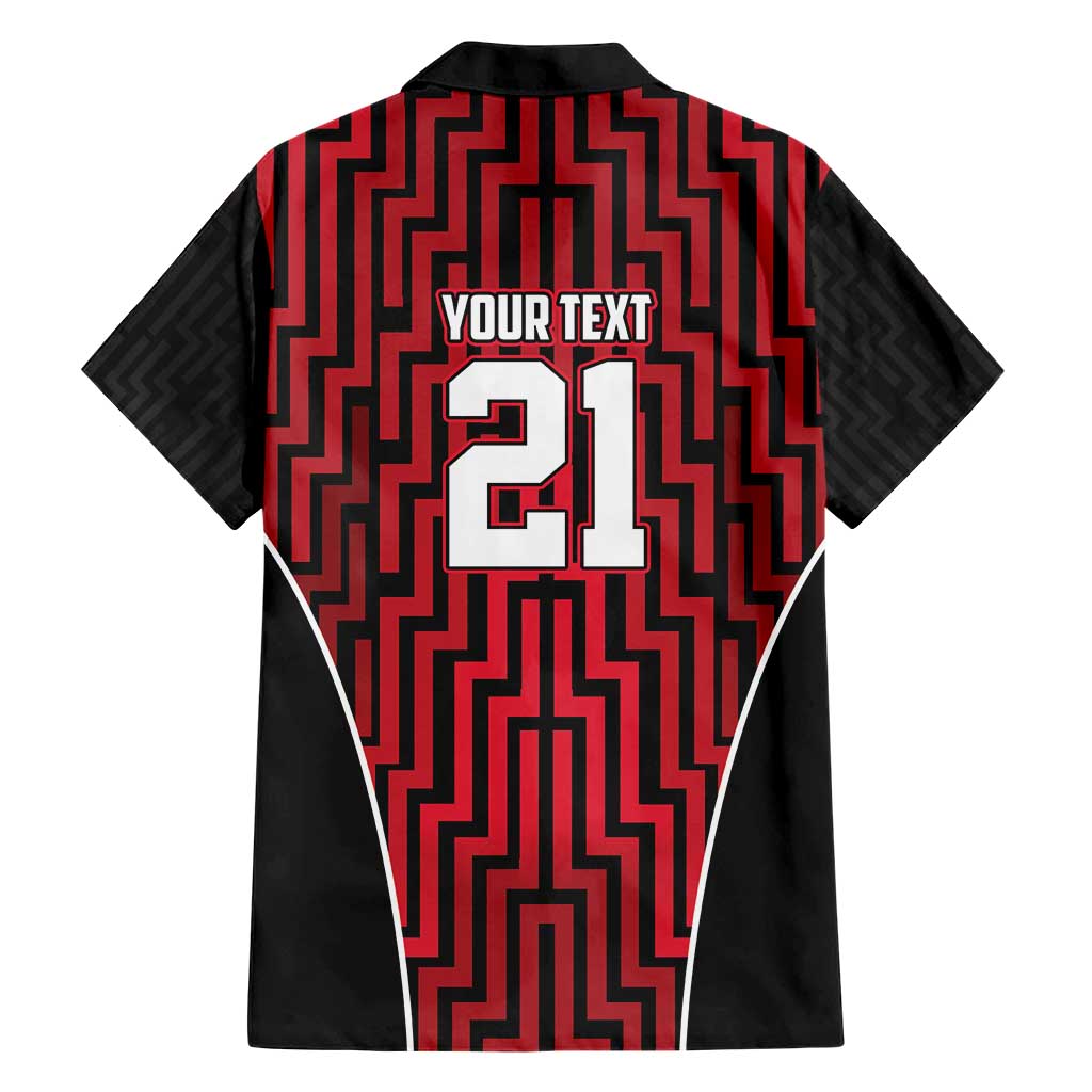 Custom Basketball New Zealand Family Matching Short Sleeve Bodycon Dress and Hawaiian Shirt Red Maori Ta Moko Indigenous - Polynesian Pride