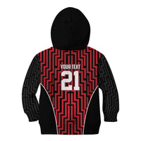 Custom Basketball New Zealand Kid Hoodie Red Maori Ta Moko Indigenous - Polynesian Pride