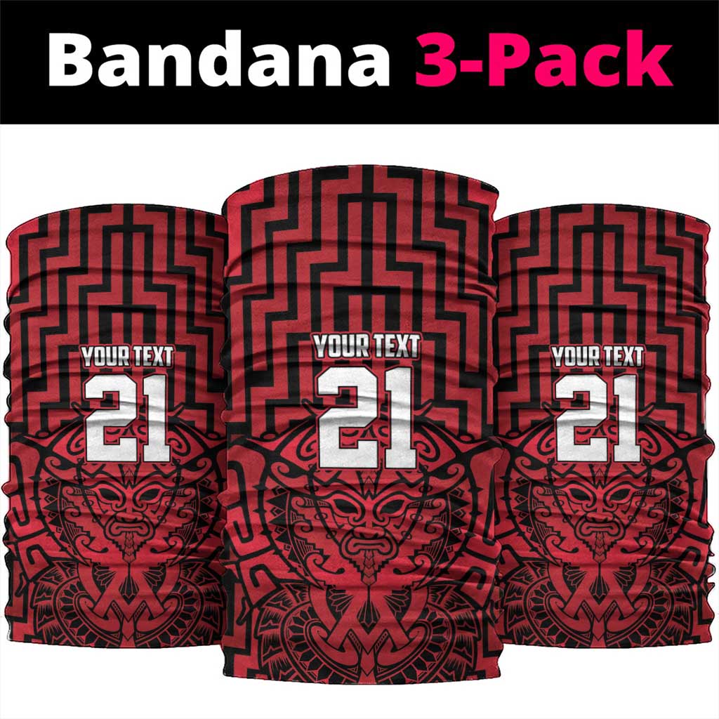 Basketball New Zealand Neck Gaiter Red Maori Ta Moko Indigenous LT9