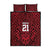 Custom Basketball New Zealand Quilt Bed Set Red Maori Ta Moko Indigenous - Polynesian Pride