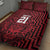 Custom Basketball New Zealand Quilt Bed Set Red Maori Ta Moko Indigenous - Polynesian Pride