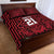 Custom Basketball New Zealand Quilt Bed Set Red Maori Ta Moko Indigenous - Polynesian Pride