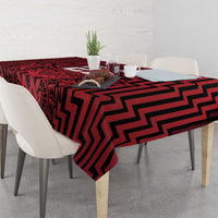 Custom Basketball New Zealand Tablecloth Red Maori Ta Moko Indigenous - Polynesian Pride