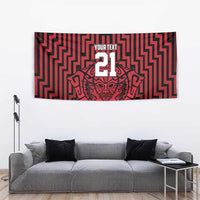 Custom Basketball New Zealand Tapestry Red Maori Ta Moko Indigenous - Polynesian Pride
