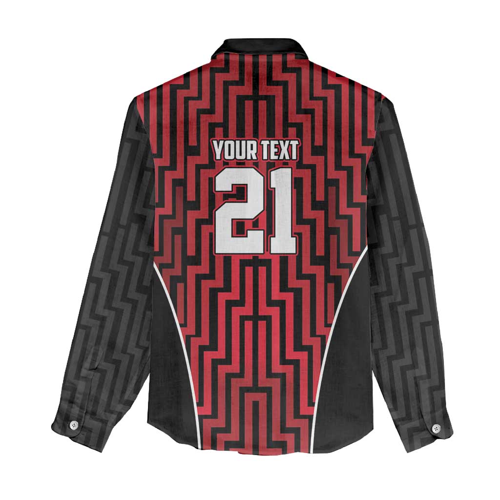 Custom Basketball New Zealand Women Casual Shirt Red Maori Ta Moko Indigenous - Polynesian Pride