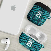 Custom Basketball New Zealand AirPods Case Teal Maori Ta Moko Indigenous - Polynesian Pride
