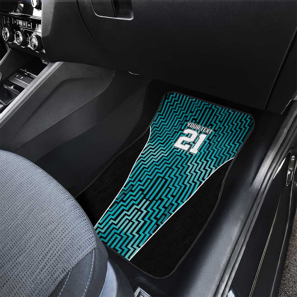 Custom Basketball New Zealand Car Mats Teal Maori Ta Moko Indigenous - Polynesian Pride