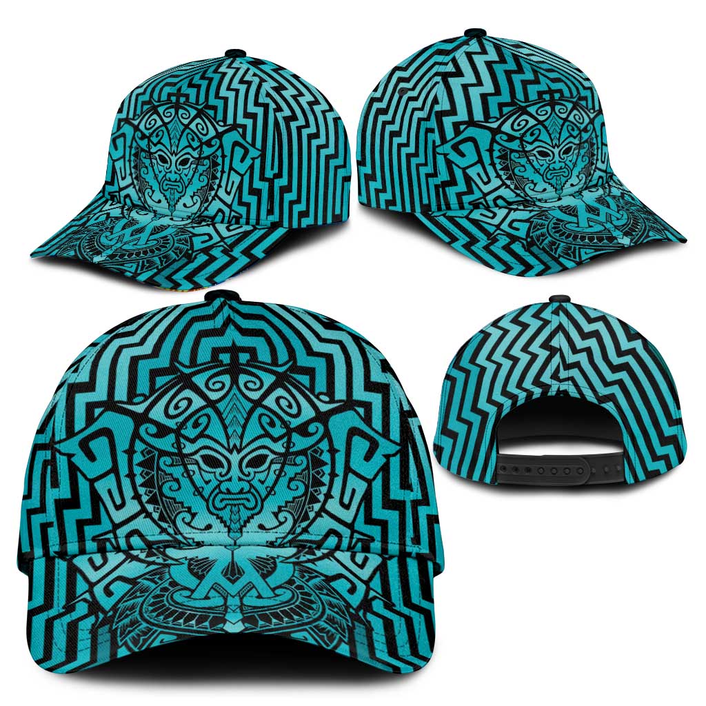 Basketball New Zealand Classic Cap Teal Maori Ta Moko Indigenous - Polynesian Pride