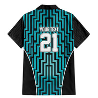 Custom Basketball New Zealand Family Matching Mermaid Dress and Hawaiian Shirt Teal Maori Ta Moko Indigenous - Polynesian Pride