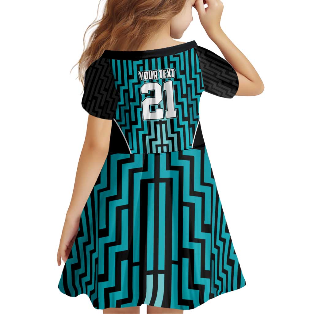 Custom Basketball New Zealand Family Matching Off Shoulder Short Dress and Hawaiian Shirt Teal Maori Ta Moko Indigenous - Polynesian Pride