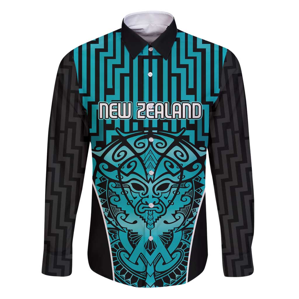 Custom Basketball New Zealand Family Matching Puletasi and Hawaiian Shirt Teal Maori Ta Moko Indigenous - Polynesian Pride