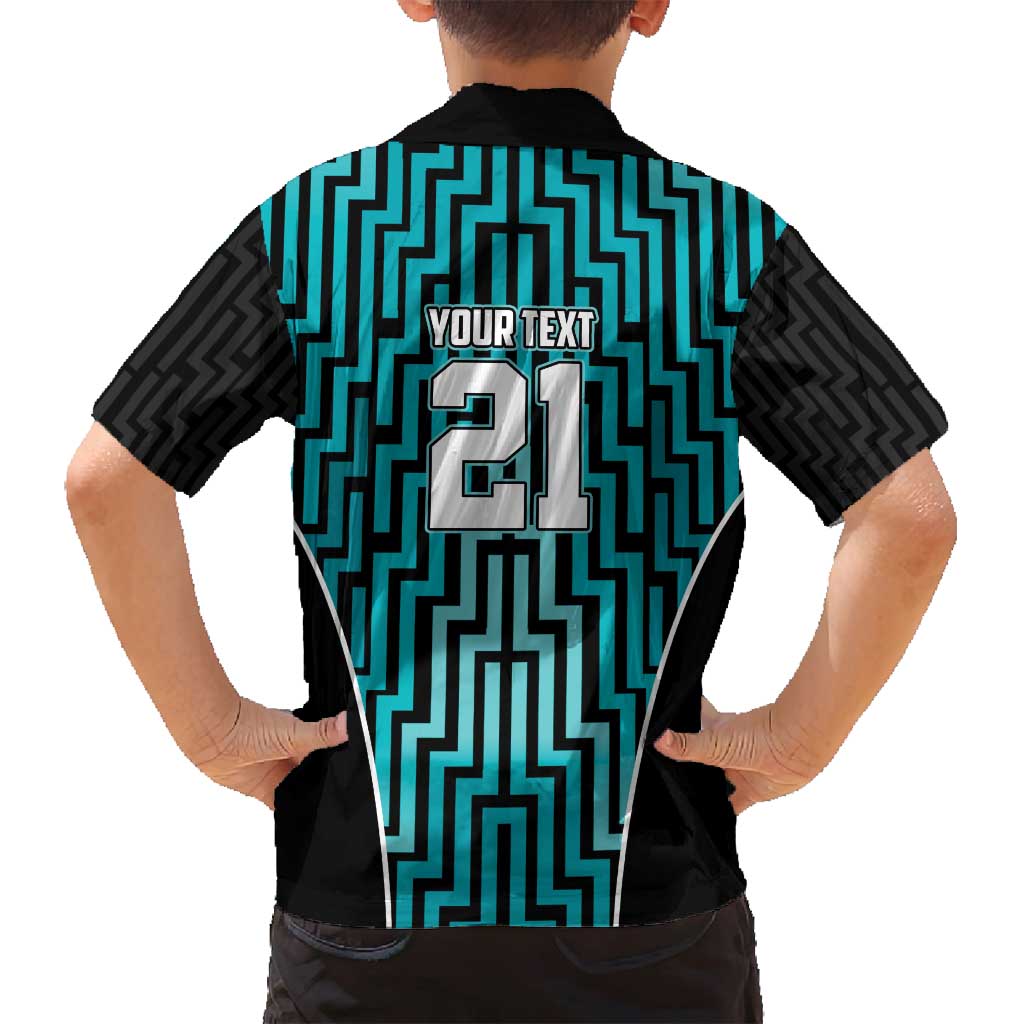 Custom Basketball New Zealand Family Matching Summer Maxi Dress and Hawaiian Shirt Teal Maori Ta Moko Indigenous - Polynesian Pride