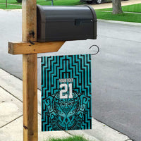 Custom Basketball New Zealand Garden Flag Teal Maori Ta Moko Indigenous - Polynesian Pride