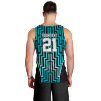 Custom Basketball New Zealand Men Tank Top Teal Maori Ta Moko Indigenous - Polynesian Pride