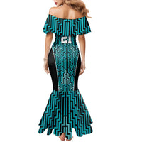 Custom Basketball New Zealand Mermaid Dress Teal Maori Ta Moko Indigenous - Polynesian Pride