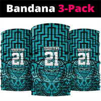 Basketball New Zealand Neck Gaiter Teal Maori Ta Moko Indigenous LT9