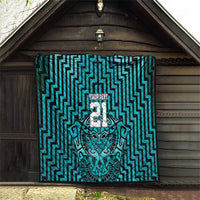 Custom Basketball New Zealand Quilt Teal Maori Ta Moko Indigenous - Polynesian Pride