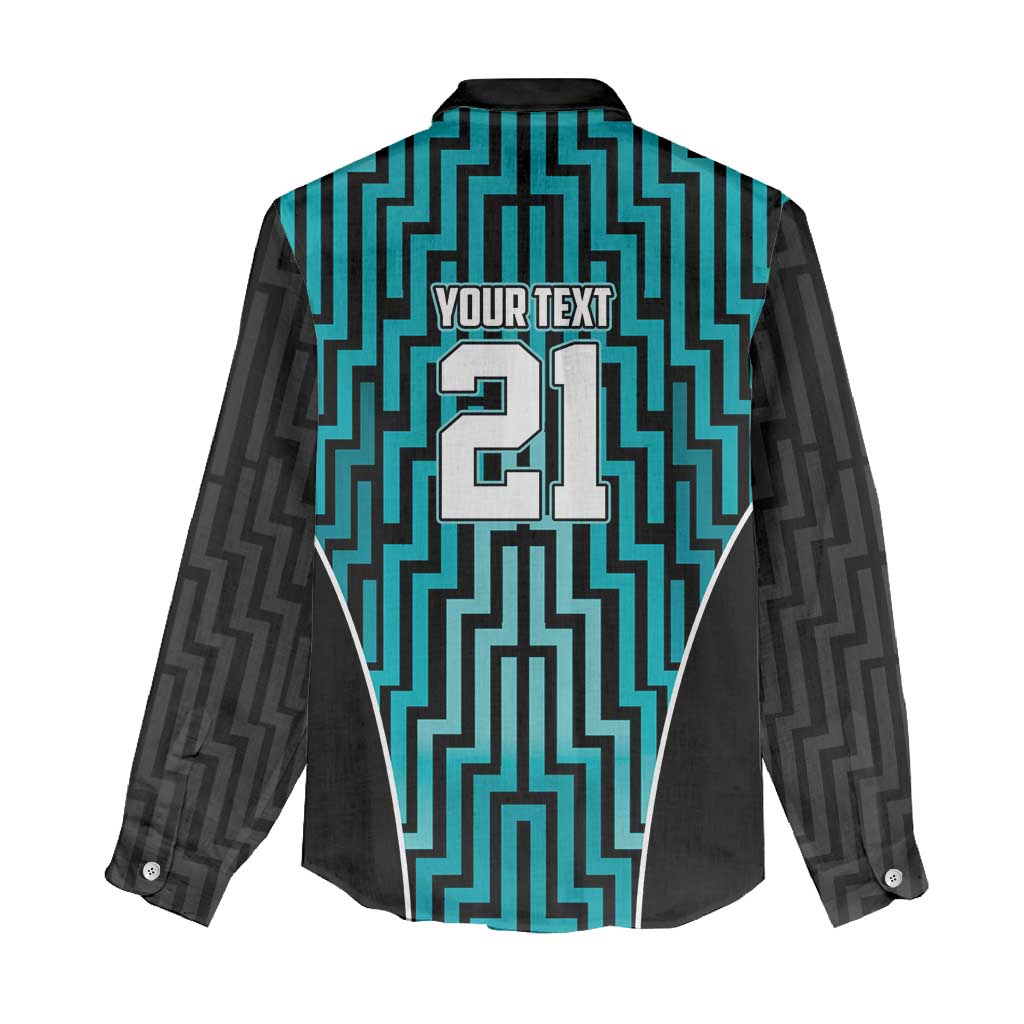 Custom Basketball New Zealand Women Casual Shirt Teal Maori Ta Moko Indigenous - Polynesian Pride