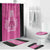 New Zealand Custom Bathroom Set Fire Basketball Maori Tribal Pink - Polynesian Pride
