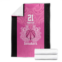 New Zealand Custom Blanket Fire Basketball Maori Tribal Pink - Polynesian Pride