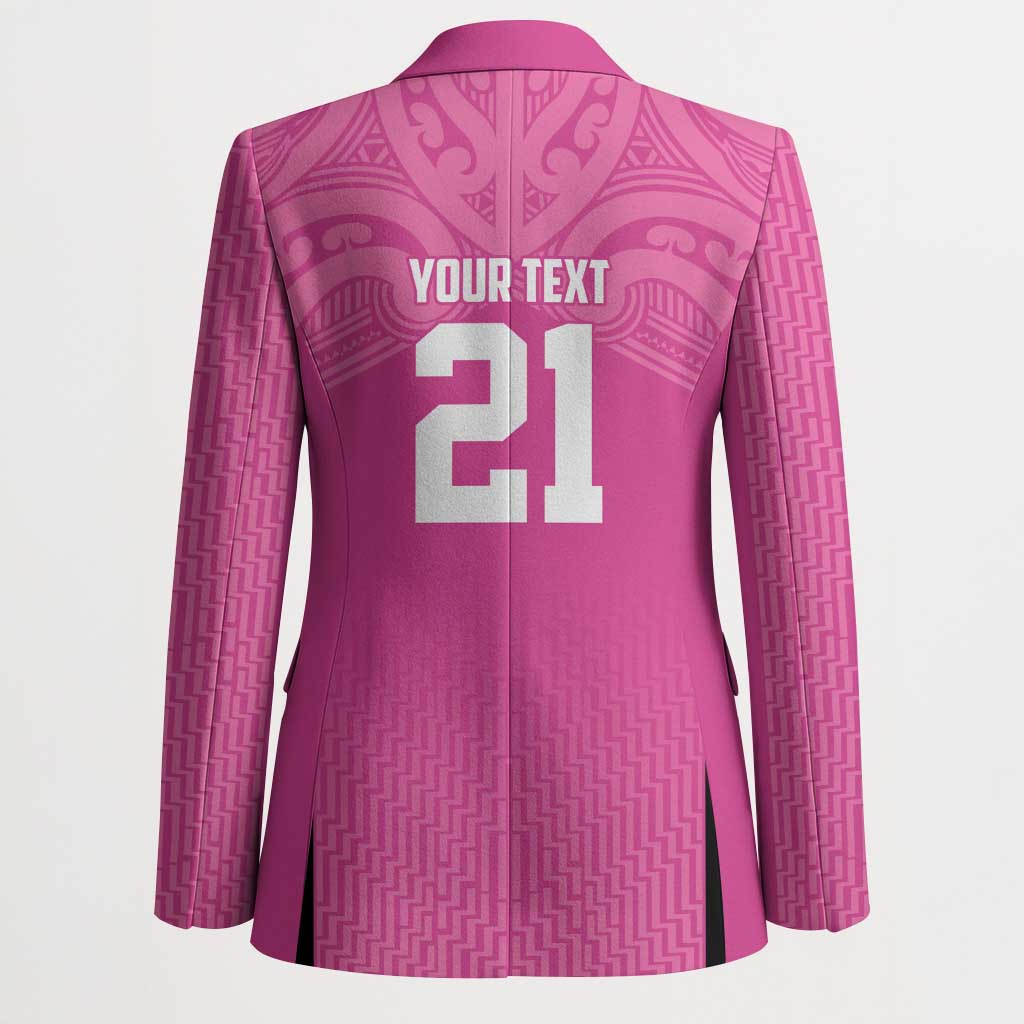 New Zealand Custom Blazer Fire Basketball Maori Tribal Pink - Polynesian Pride