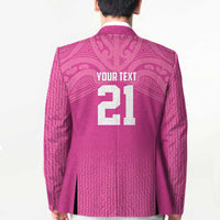 New Zealand Custom Blazer Fire Basketball Maori Tribal Pink - Polynesian Pride
