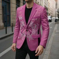 New Zealand Custom Blazer Fire Basketball Maori Tribal Pink - Polynesian Pride