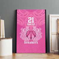 New Zealand Custom Canvas Wall Art Fire Basketball Maori Tribal Pink - Polynesian Pride