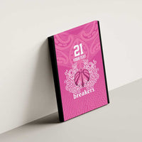 New Zealand Custom Canvas Wall Art Fire Basketball Maori Tribal Pink - Polynesian Pride
