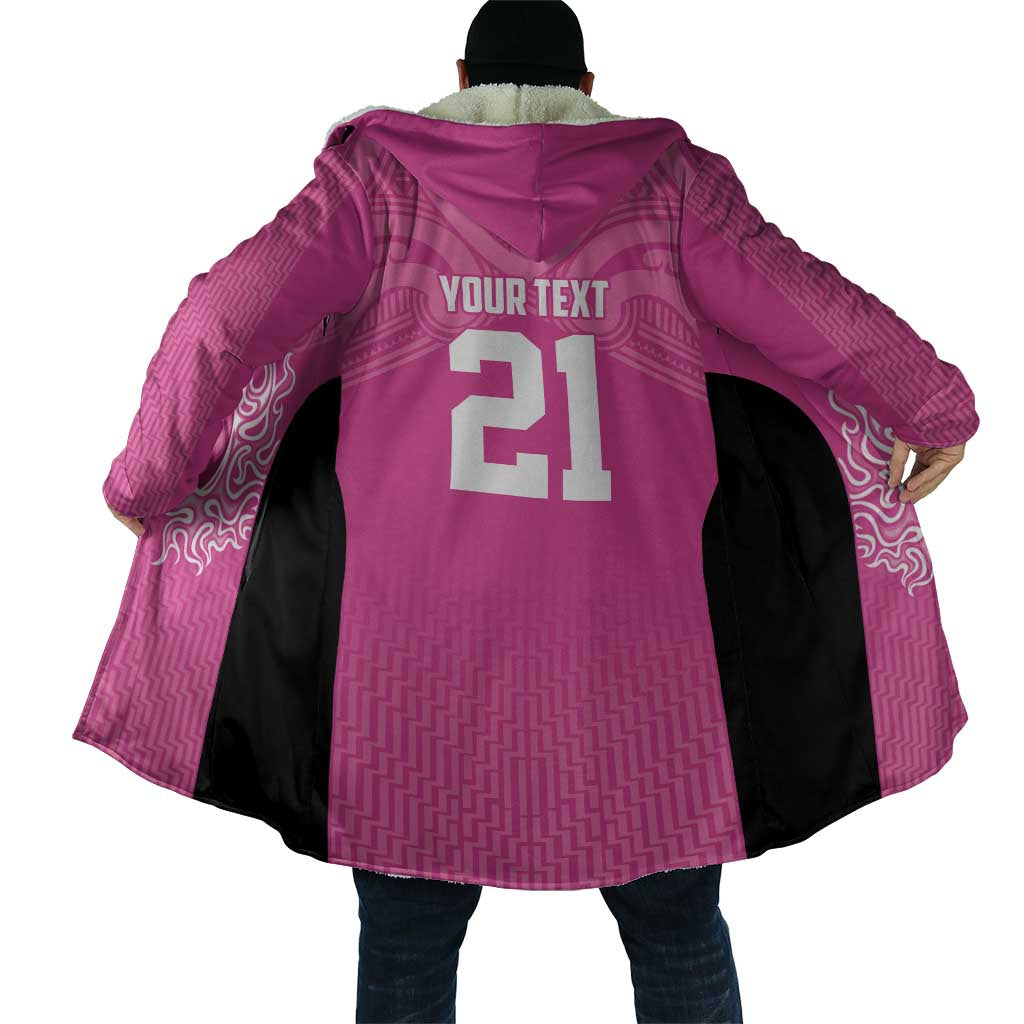 New Zealand Custom Cloak Fire Basketball Maori Tribal Pink - Polynesian Pride