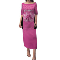 New Zealand Custom Puletasi Fire Basketball Maori Tribal Pink - Polynesian Pride