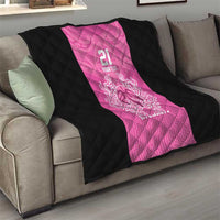 New Zealand Custom Quilt Fire Basketball Maori Tribal Pink - Polynesian Pride