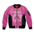 New Zealand Custom Sleeve Zip Bomber Jacket Fire Basketball Maori Tribal Pink - Polynesian Pride