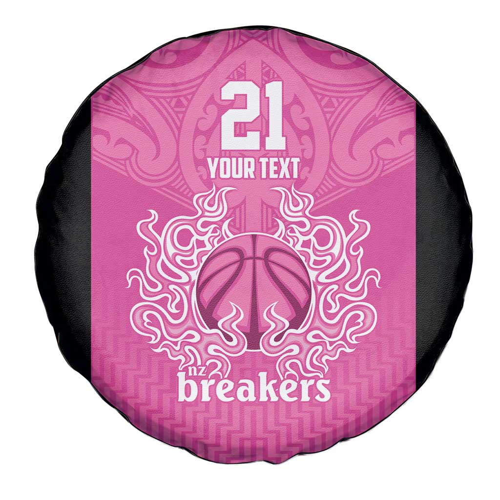 New Zealand Custom Spare Tire Cover Fire Basketball Maori Tribal Pink - Polynesian Pride