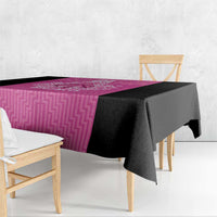 New Zealand Custom Tablecloth Fire Basketball Maori Tribal Pink - Polynesian Pride