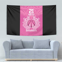 New Zealand Custom Tapestry Fire Basketball Maori Tribal Pink - Polynesian Pride