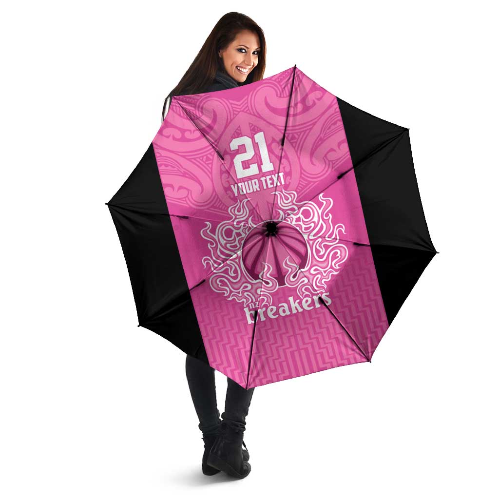 New Zealand Custom Umbrella Fire Basketball Maori Tribal Pink LT9 - Polynesian Pride
