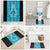 New Zealand Custom Bathroom Set Fire Basketball Maori Tribal Sky Blue - Polynesian Pride