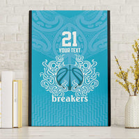 New Zealand Custom Canvas Wall Art Fire Basketball Maori Tribal Sky Blue - Polynesian Pride