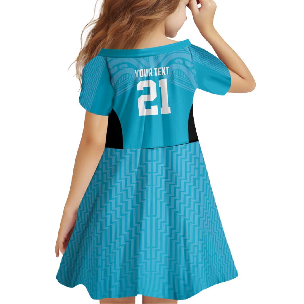 New Zealand Custom Family Matching Mermaid Dress and Hawaiian Shirt Fire Basketball Maori Tribal Sky Blue - Polynesian Pride