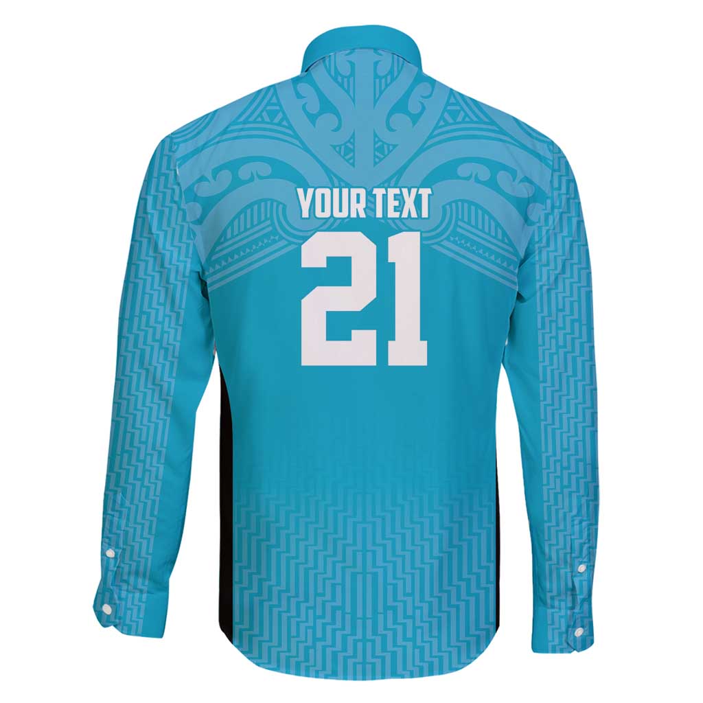 New Zealand Custom Family Matching Summer Maxi Dress and Hawaiian Shirt Fire Basketball Maori Tribal Sky Blue - Polynesian Pride