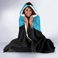 New Zealand Custom Hooded Blanket Fire Basketball Maori Tribal Sky Blue - Polynesian Pride