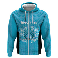 New Zealand Custom Hoodie Fire Basketball Maori Tribal Sky Blue - Polynesian Pride