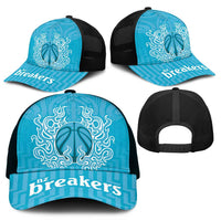 New Zealand Mesh Trucker Cap Fire Basketball Maori Tribal Sky Blue - Polynesian Pride